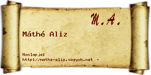 Máthé Aliz névjegykártya